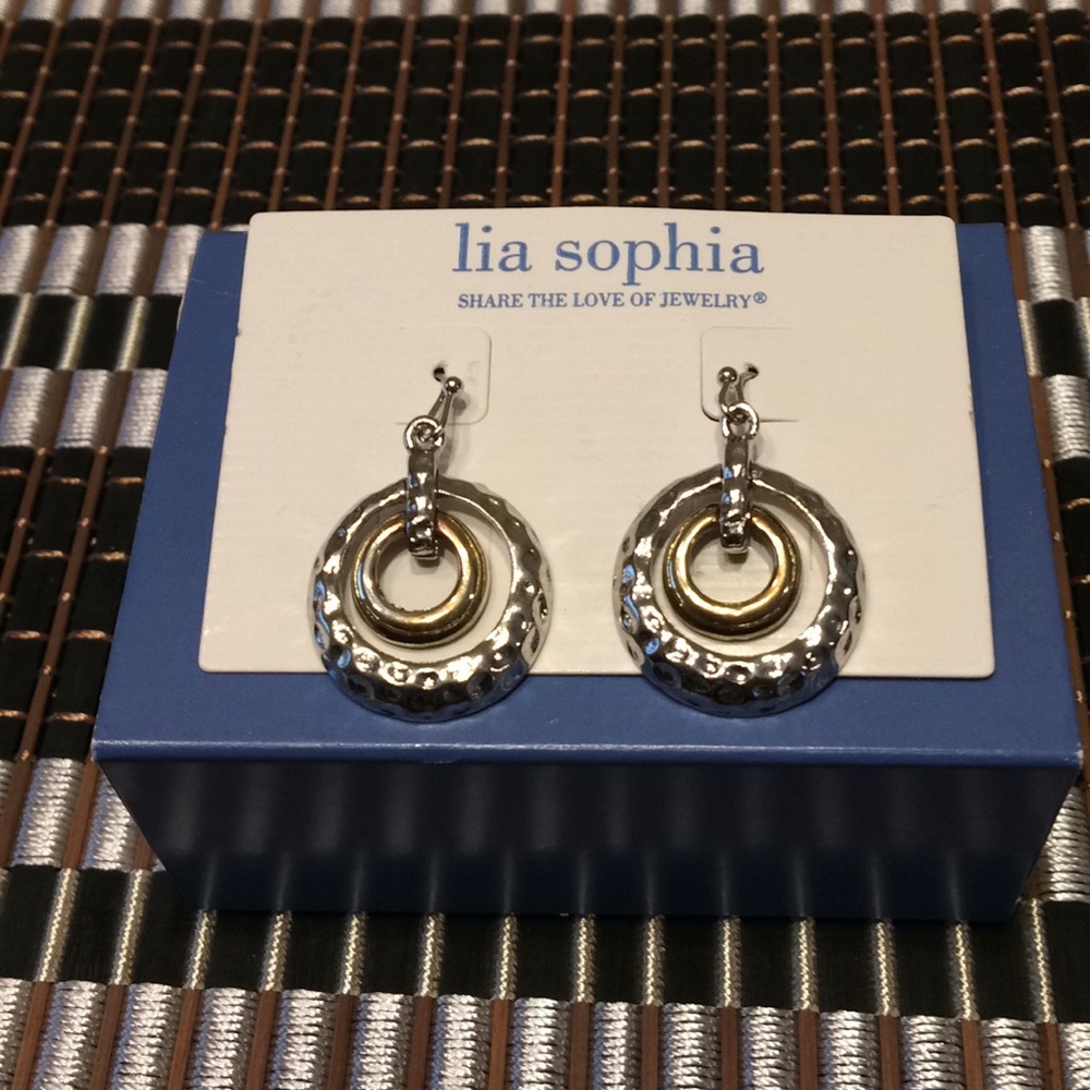 Lia Sophia silver & gold earrings